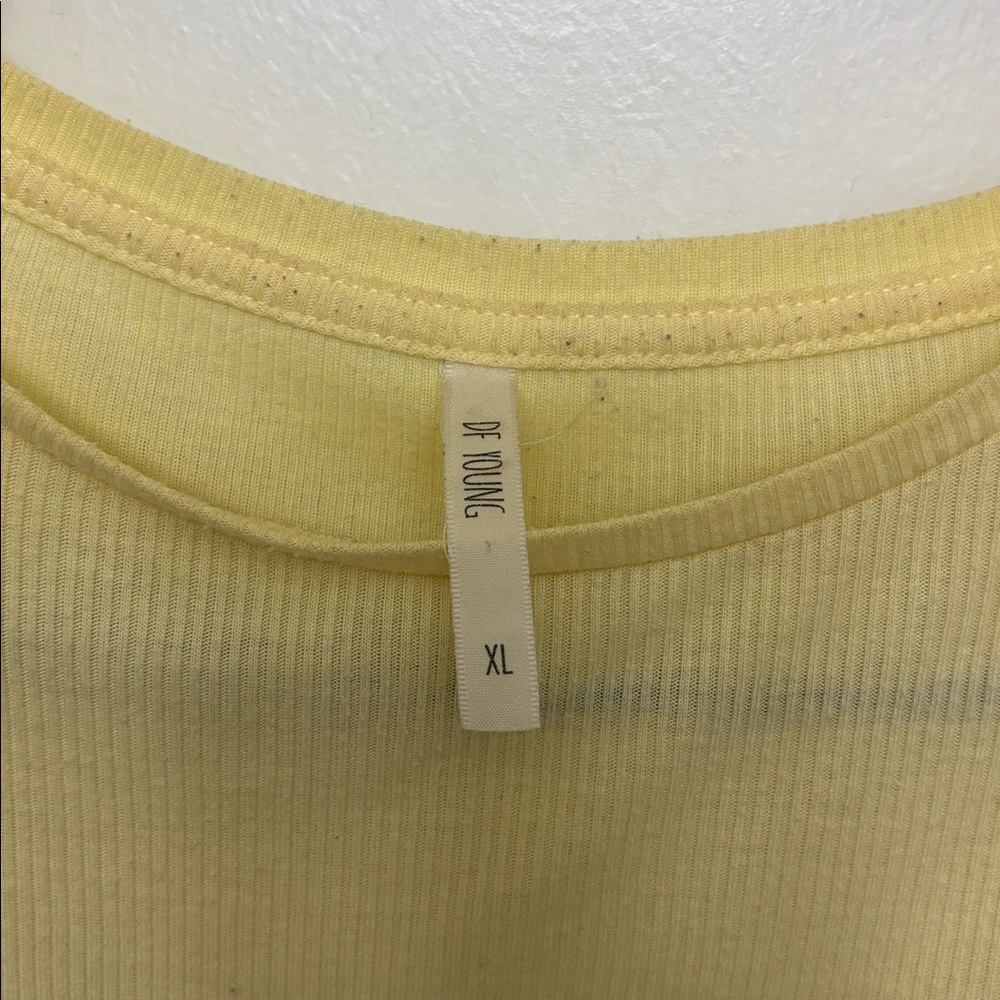 Yellow Ribbed Women's Top - Picture 2 of 2